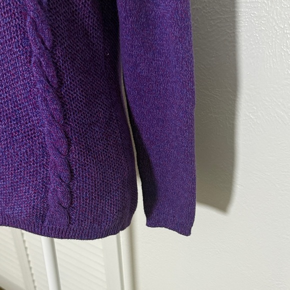 TALBOTS Purple Cable Knit Women's Sweater Sz Sp - Picture 5 of 11